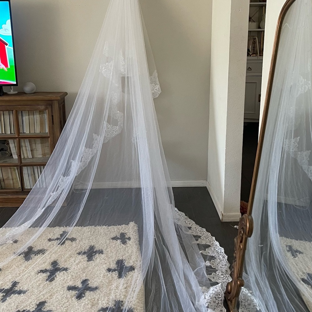White cathedral, wedding veil 136 inches long